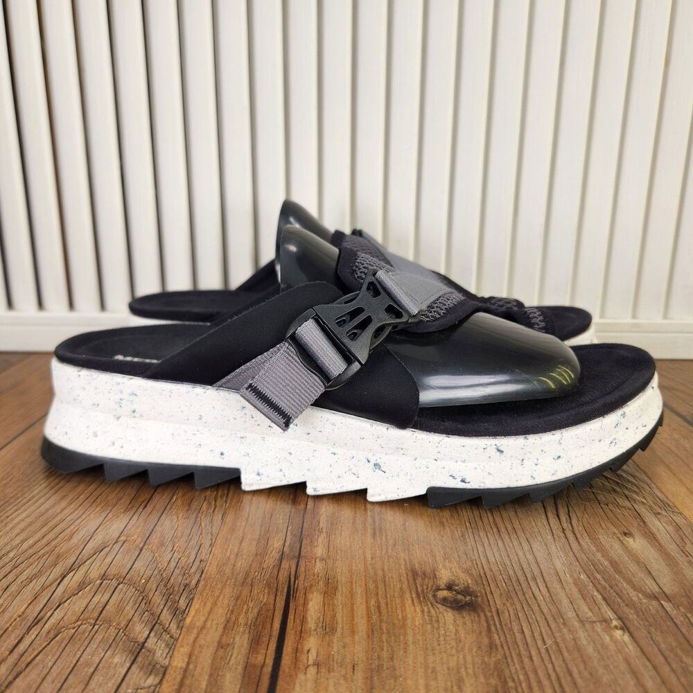 Merrell Alpine Cush Wrap Womens Size 10 Black Gray Brindle Slide Comfort Sandals